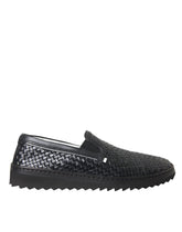 Dolce & Gabbana Black Woven Buffalo Leather Men Loafers Shoes -   -  Dolce & Gabbana.